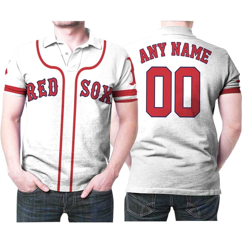 Boston Red Sox Mlb Baseball Team Logo Majestic Player White 2019 3d Designed Allover Custom Gift For Boston Fans Polo Shirt