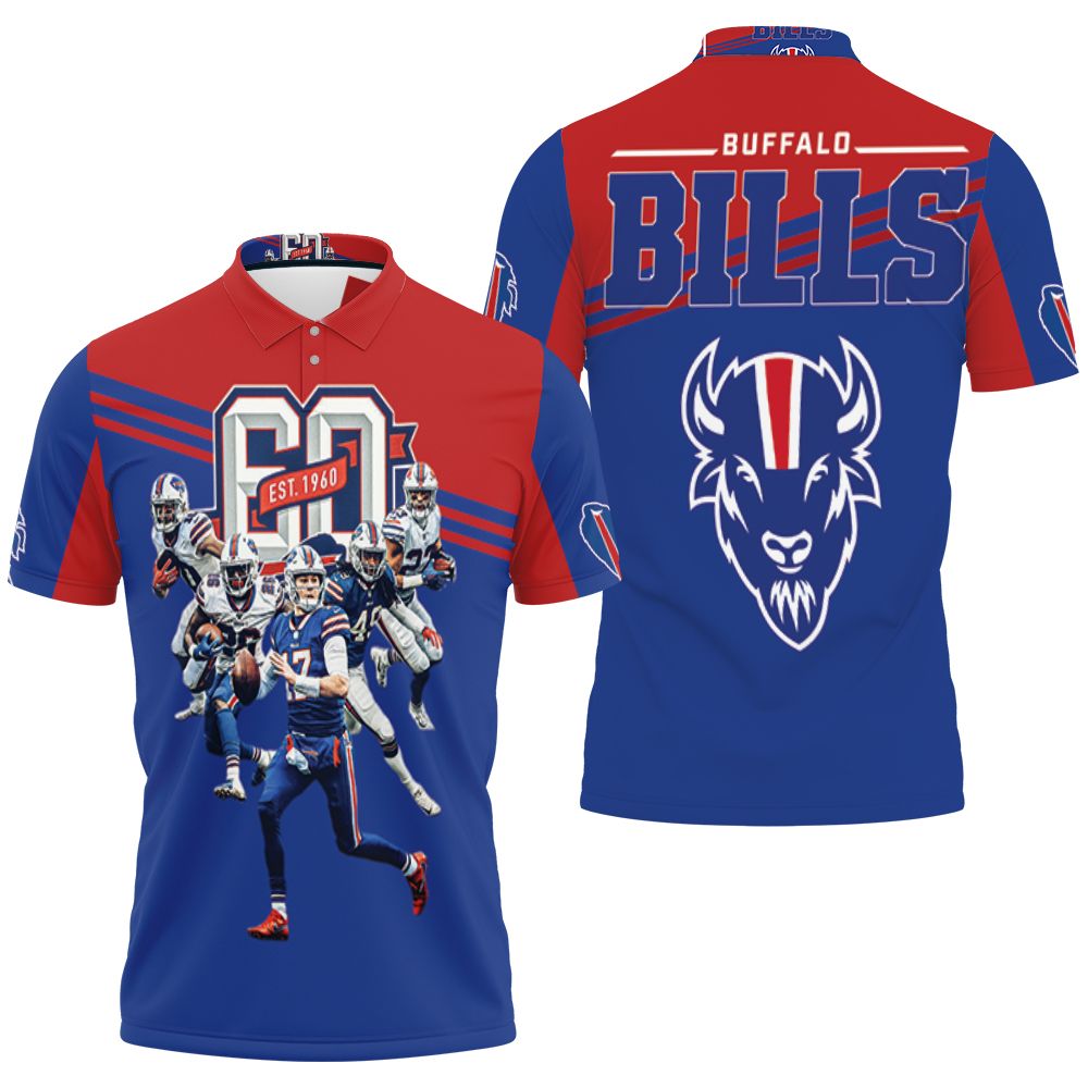 Buffalo Bills 60th Anniversary 2020 Afc East Division Champs Polo Shirt All Over Print Shirt 3d T-shirt