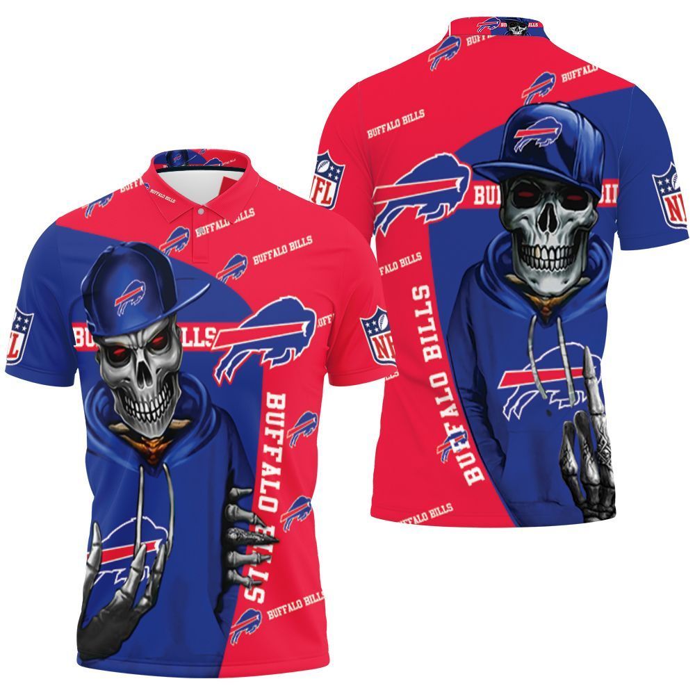 Buffalo Bills Hip Hop Skull 3d Polo Shirt Jersey All Over Print Shirt 3d T-shirt