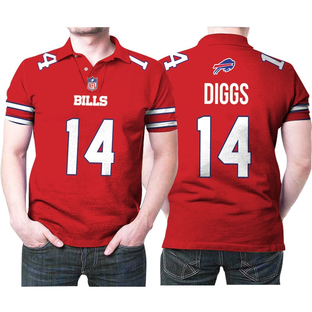 Buffalo Bills Stefon Diggs #14 Great Player Nfl American Football Red Color Rush Jersey Style Gift For Bills Fans Polo Shirt