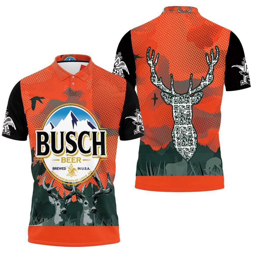 Busch Beer Logo And Deer Head For Fans 58866 3d Polo Shirt Jersey All Over Print Shirt 3d T-shirt