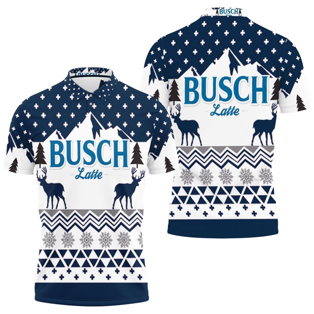 Busch Latte Christmas Gift Jersey Polo Shirt All Over Print Shirt 3d T-shirt