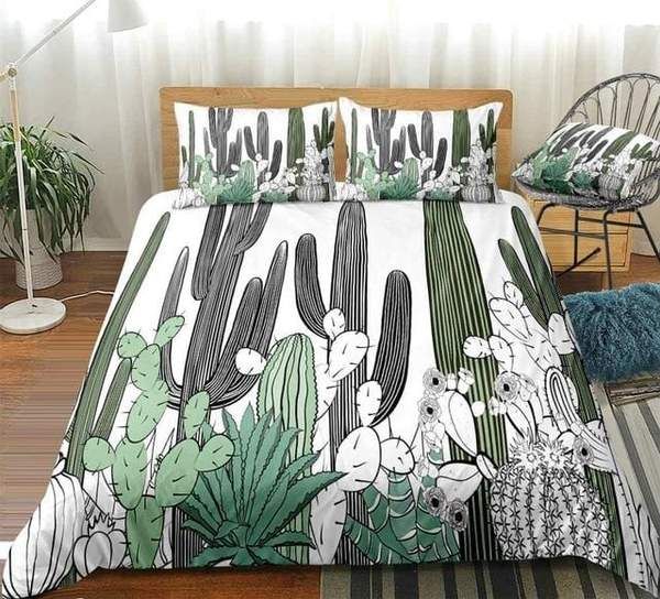 Cactus With Floral Cotton Bedding Sets