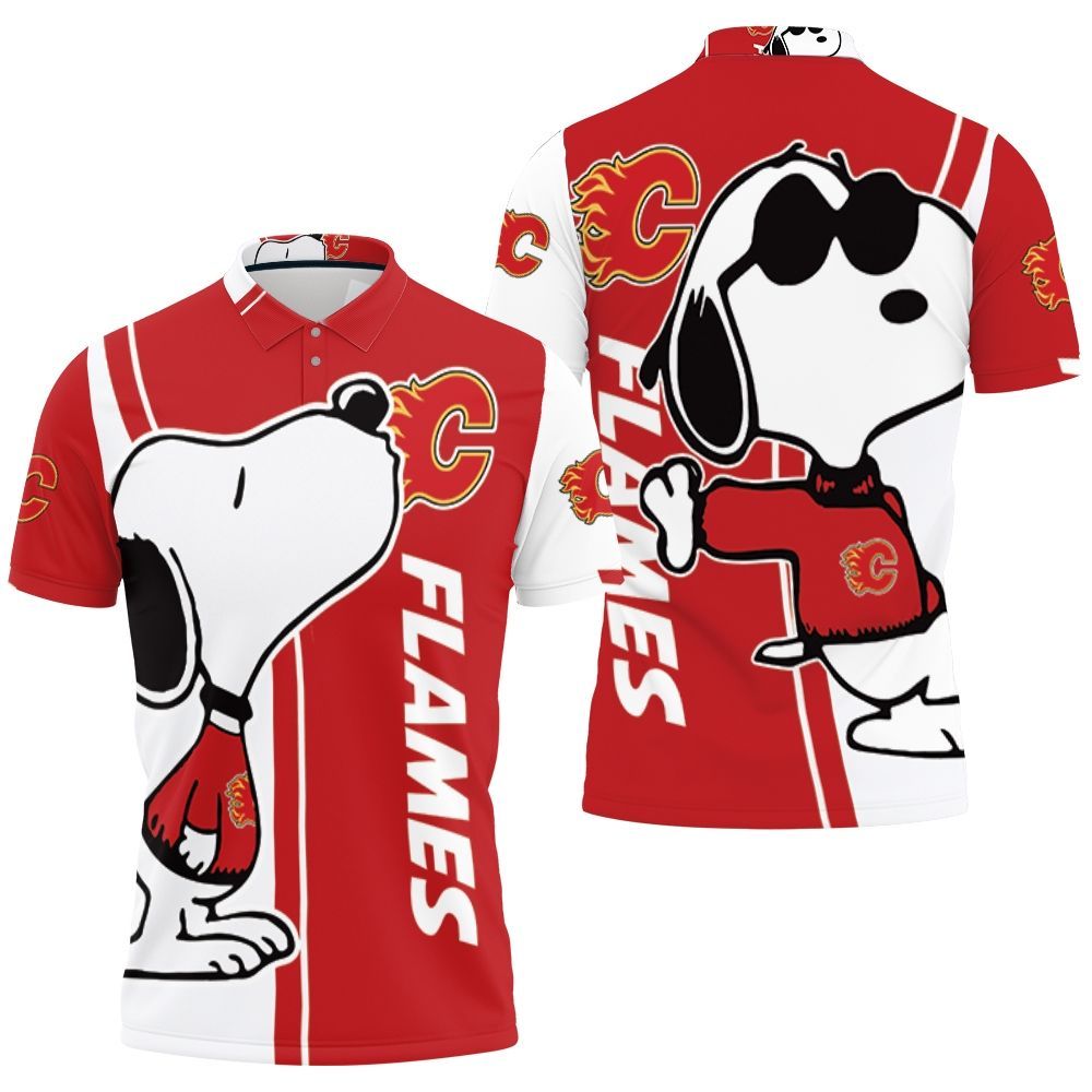 Calgary Flames Snoopy Lover 3d Printed Polo Shirt All Over Print Shirt 3d T-shirt