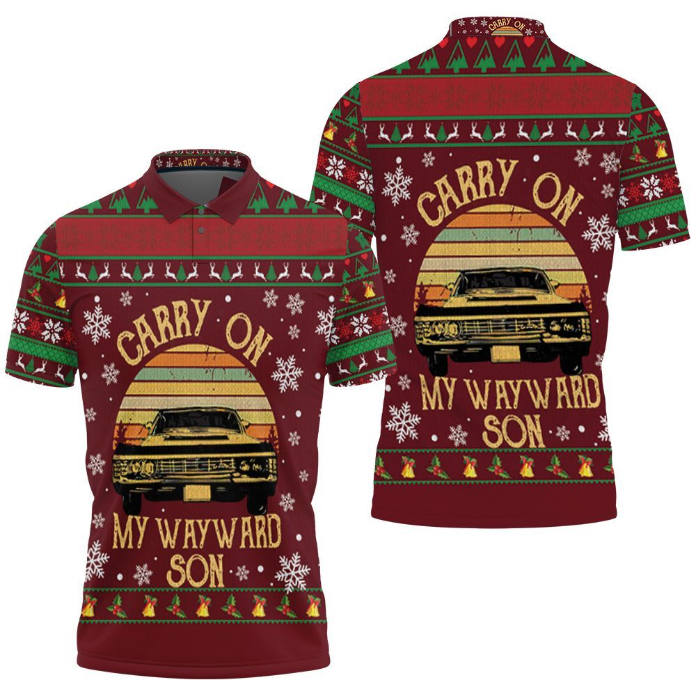 Carry On My Wayward Son Supernatural Retro Ugly Christmas 3d Polo Shirt All Over Print Shirt 3d T-shirt