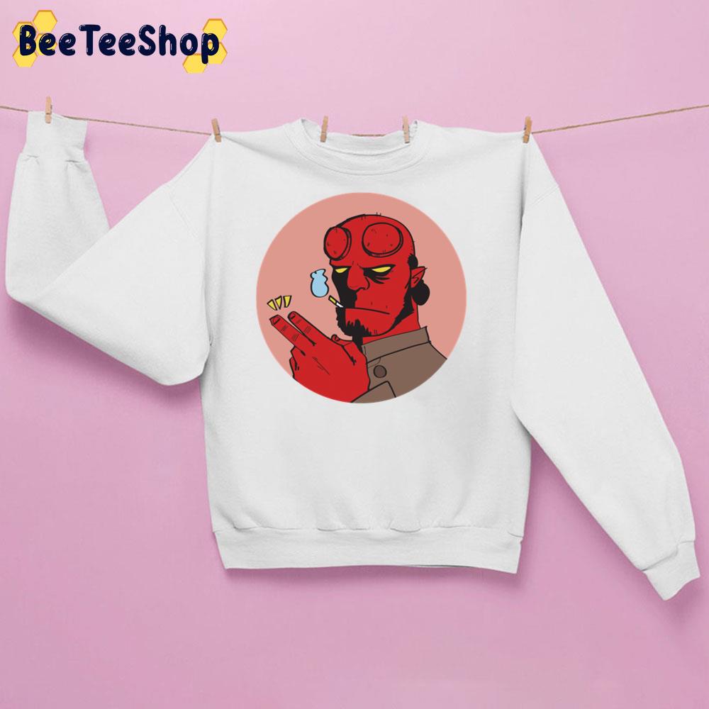 Cartoon Art Hellboy Smoking Unisex Sweathirt