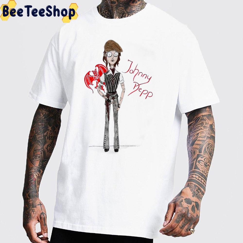 Cartoon Art Johnny Depp Hollywood Vampires Band Unisex T-Shirt