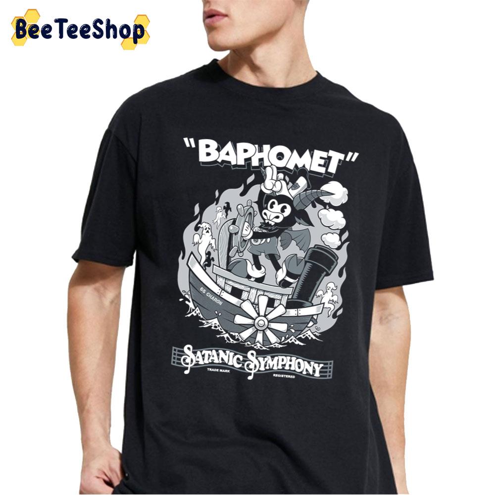 Cartoon Baphomet Steamboat Baphy Occult Satanic Symphony Unisex T-Shirt