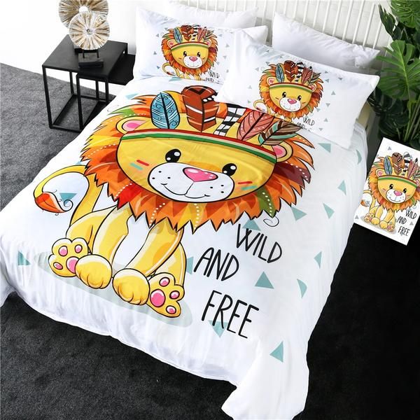 Cartoon Lion Cotton Bedding Sets