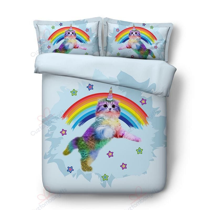 Cat Unicorn Rainbow Cotton Bedding Sets