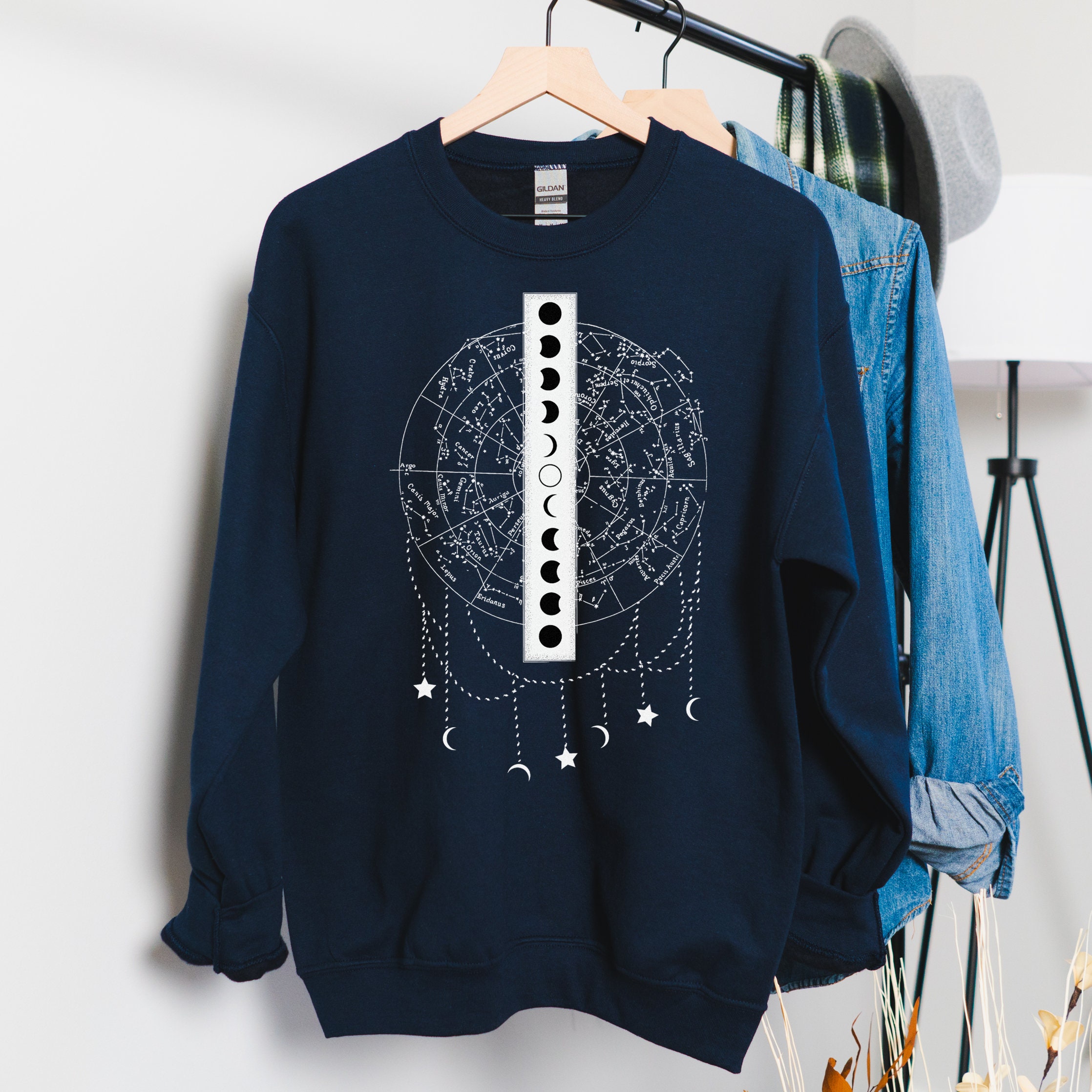 Celestial Constellation Star Chart Moon Unisex Sweatshirt