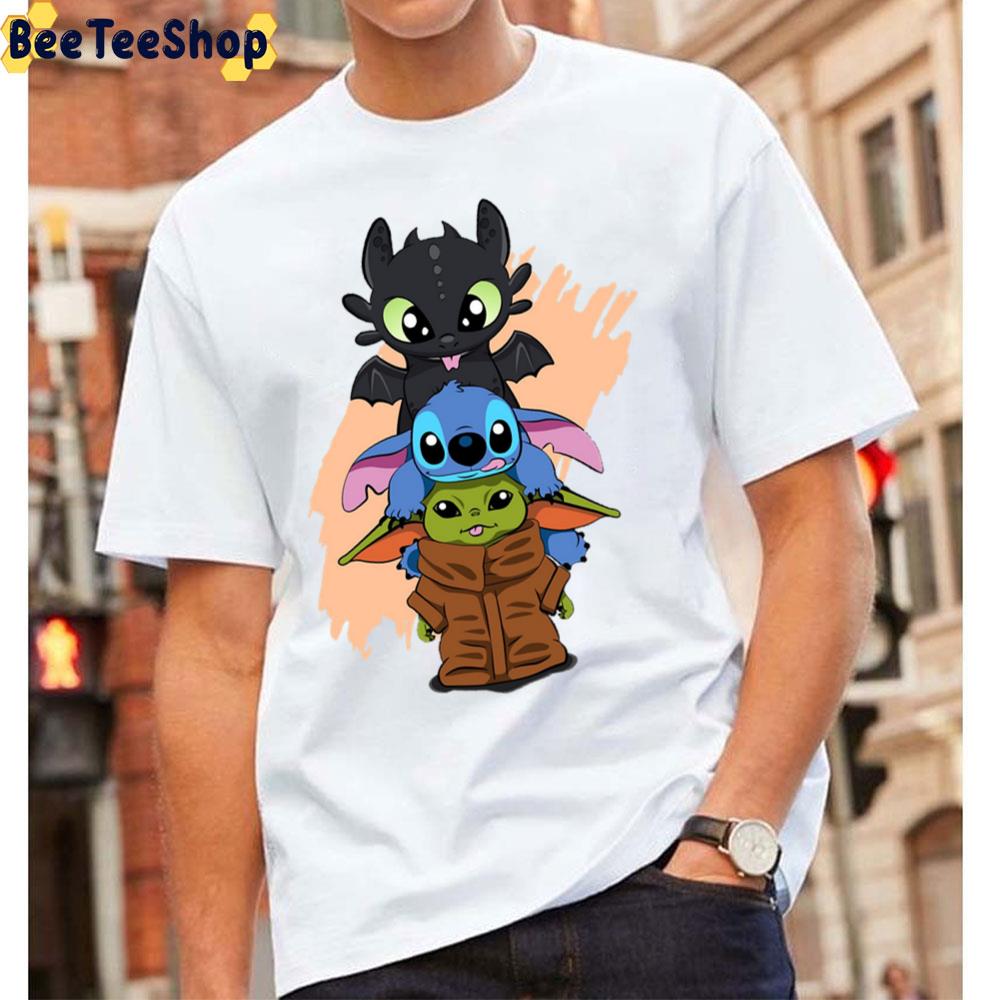 Chibi Toothless Stitch And Cute Baby Unisex T-Shirt