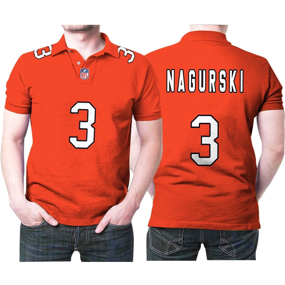 Chicago Bears Bronko Nagurski #3 Nfl Great Player American Football Team Custom Game Orange 3d Designed Allover Gift For Bears Fans Polo Shirt