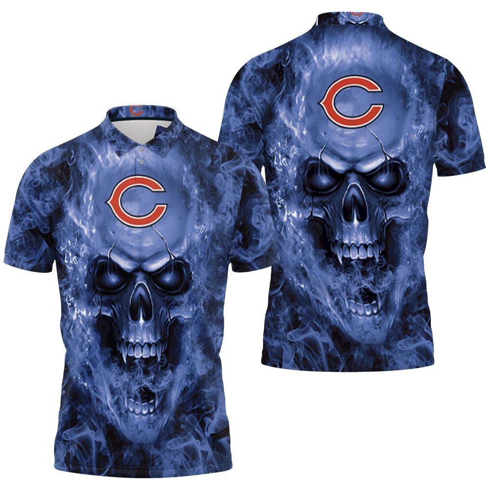 Chicago Bears Nfl Fans Skull Polo Shirt All Over Print Shirt 3d T-shirt