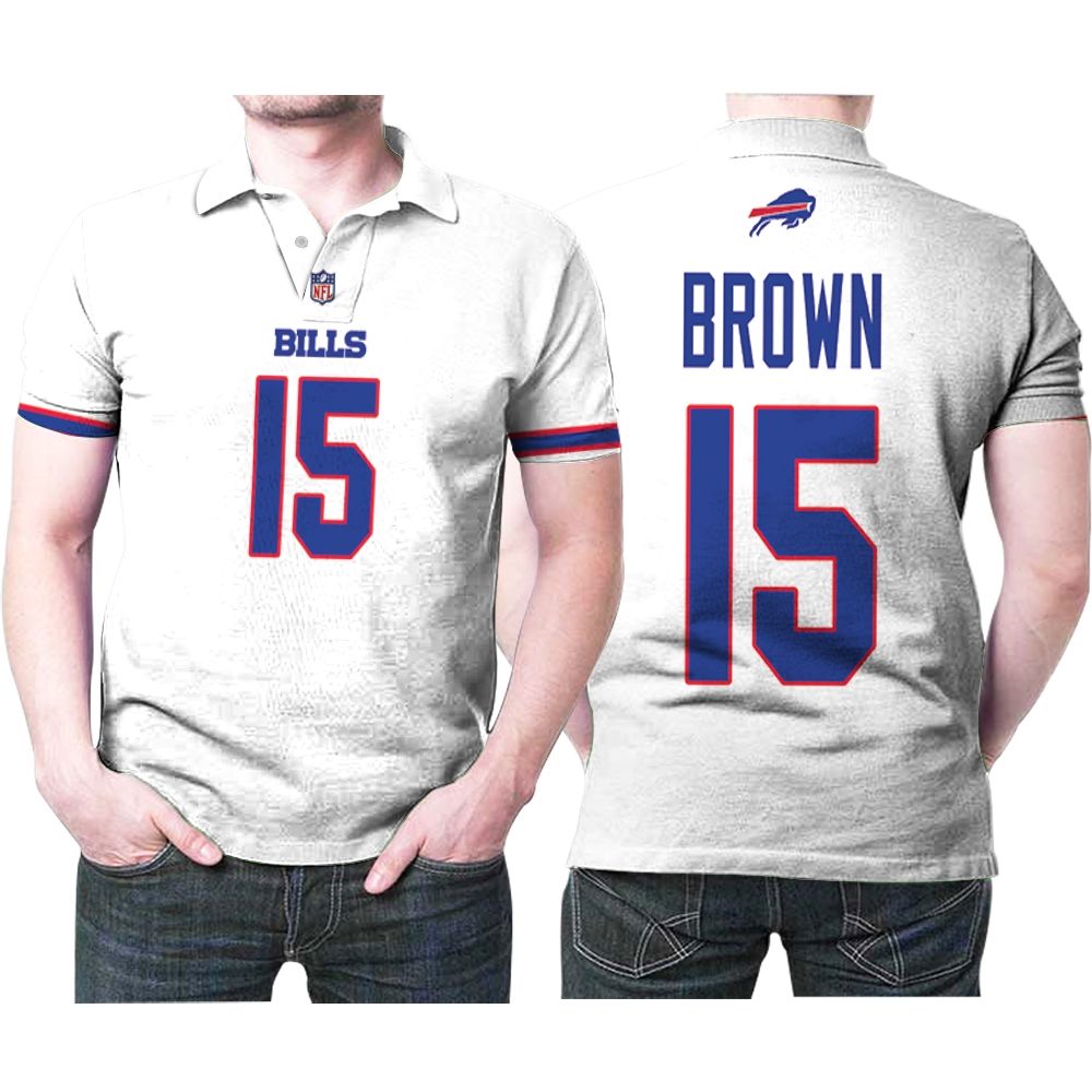 Chicago Bills John Brown #15 Nfl Legend Player American Football Team 3d Designed Allover Gift For Bills Fans Polo Shirt