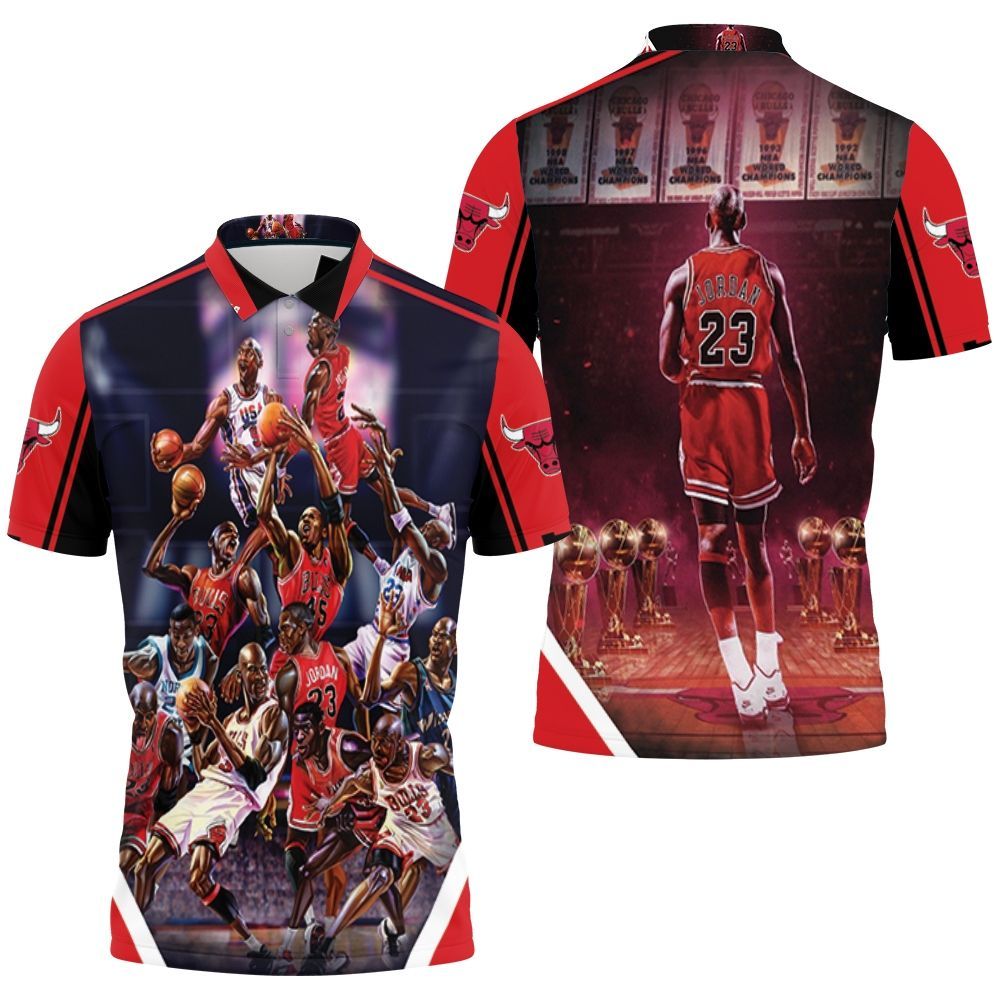 Chicago Bulls Legendary Player Michael Jordan 23 Polo Shirt All Over Print Shirt 3d T-shirt
