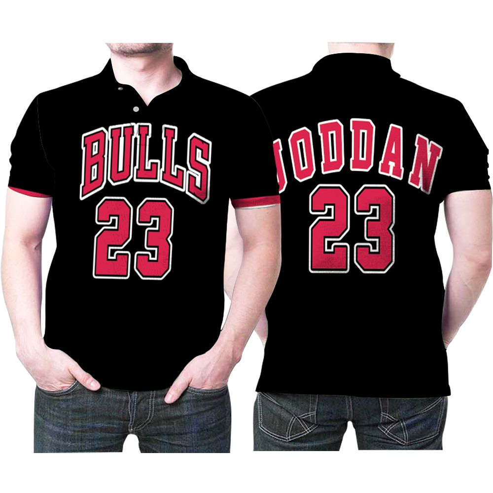 Chicago Bulls Michael Jordan 23 Nba Basketball Throwback Black Jersey Style Gift For Bulls Fans Polo Shirt All Over Print Shirt 3d T-shirt
