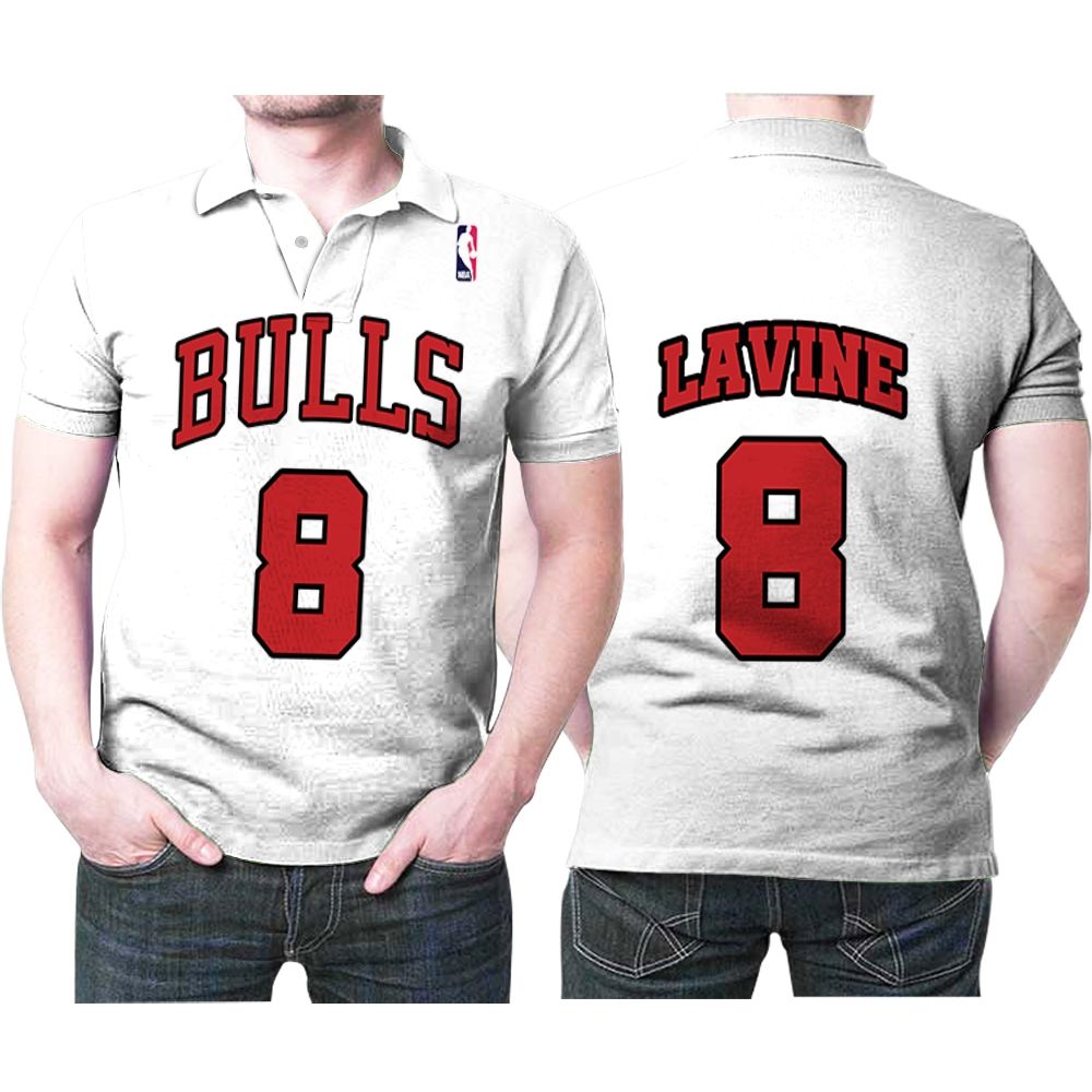 Chicago Bulls Zach Lavine #8 Nba Great Player Throwback White Jersey Style Gift For Bulls Fans Polo Shirt All Over Print Shirt 3d T-shirt