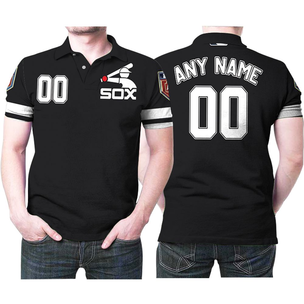 Custom Name Chicago White Sox White Black 3D Polo Shirt For Fans