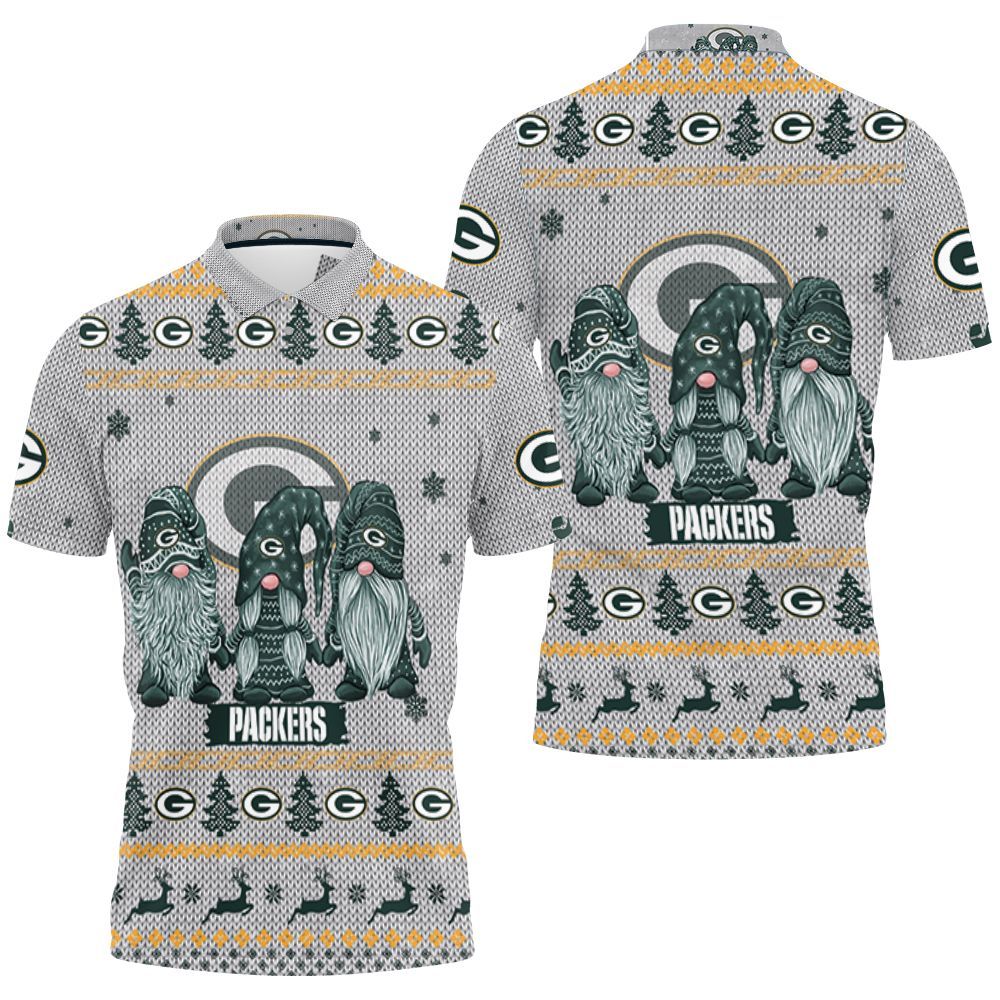 Christmas Gnomes Green Bay Packers Ugly Christmas 3d Jersey Polo Shirt All Over Print Shirt 3d T-shirt