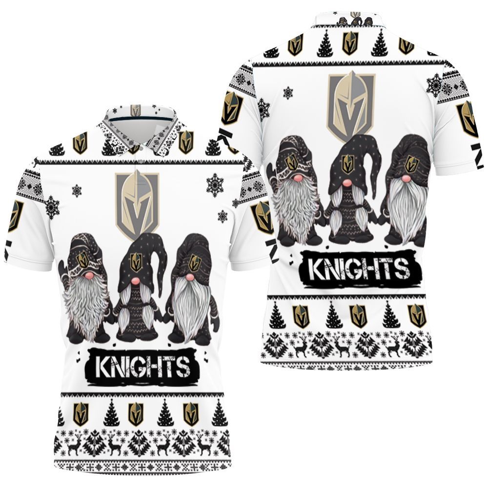Christmas Gnomes Vegas Golden Knights Ugly Sweatshirt Christmas 3d Polo Shirt All Over Print Shirt 3d T-shirt