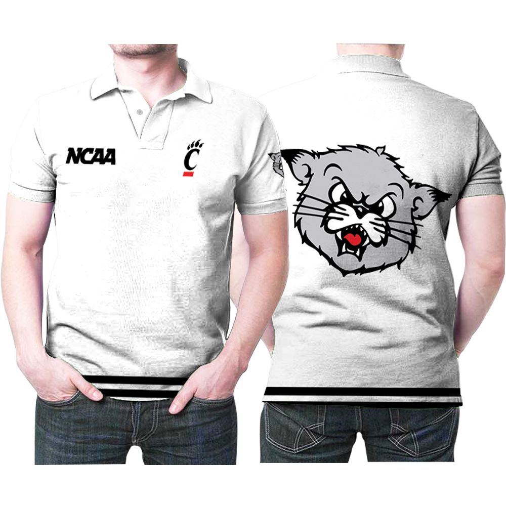 Cincinnati Bearcats Ncaa Classic White With Mascot Logo Gift For Cincinnati Bearcats Fans Polo Shirt All Over Print Shirt 3d T-shirt