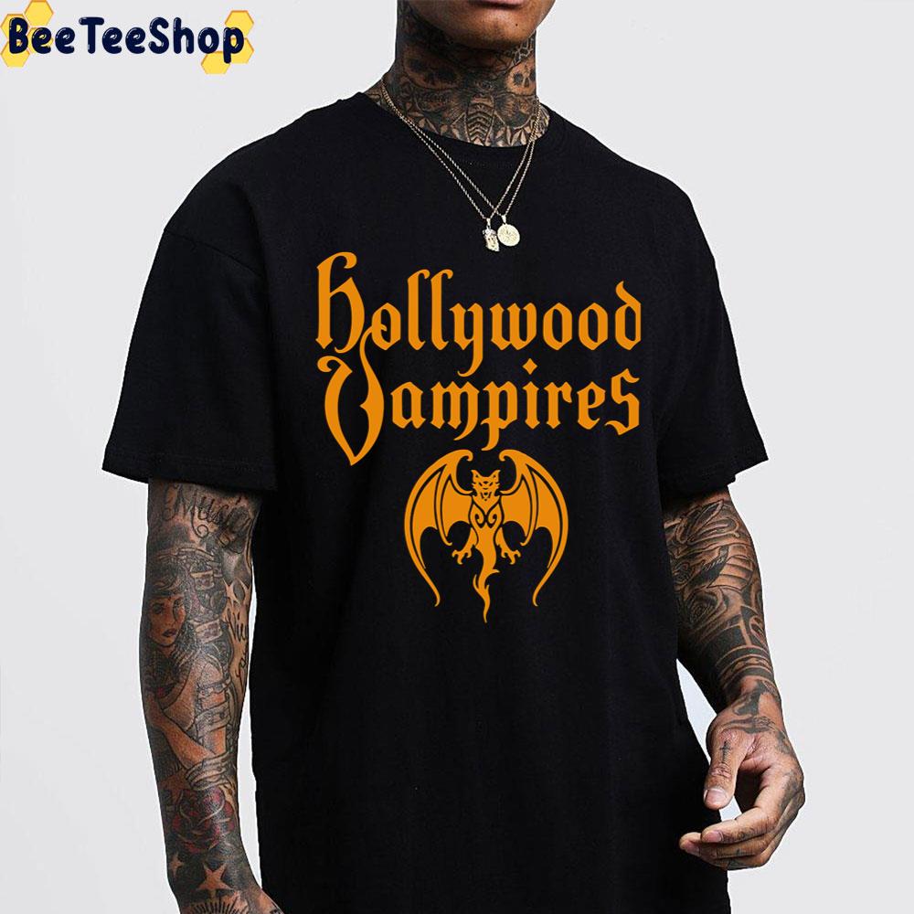 Classic Yellow Vintage Logo Hollywood Vampires Band Unisex T-Shirt