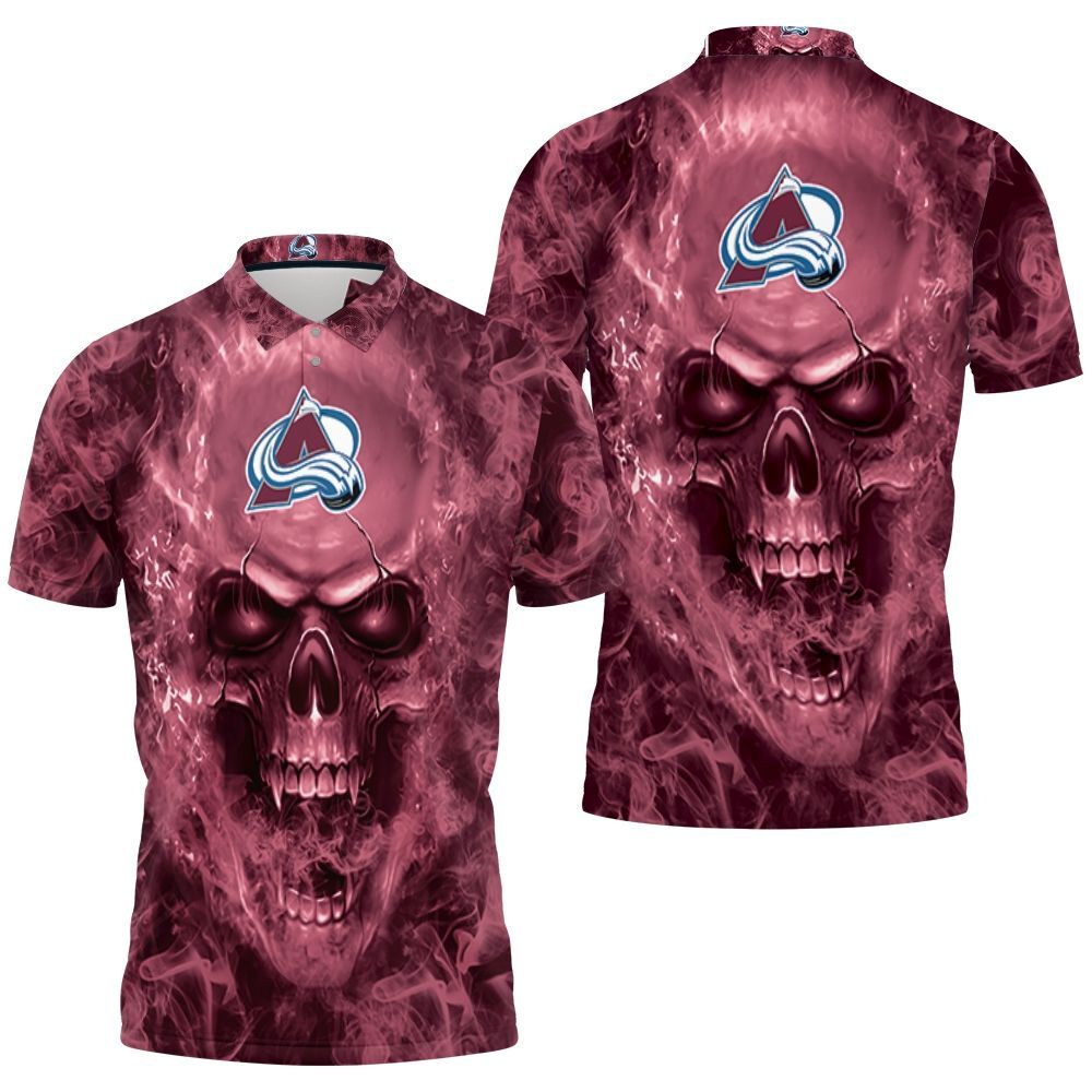 Colorado Avalanche Nhl Fans Skull Polo Shirt All Over Print Shirt 3d T-shirt