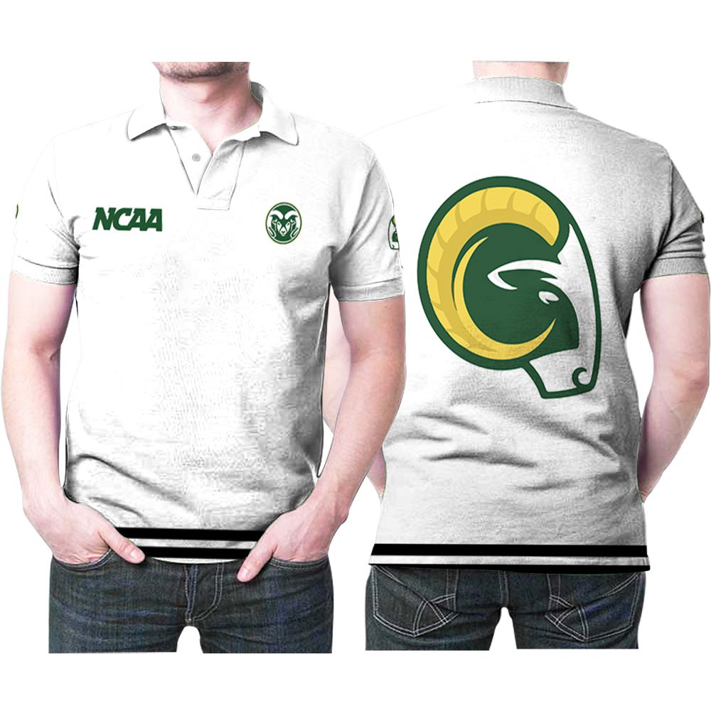Colorado State Rams Ncaa Classic White With Mascot Logo Gift For Colorado State Rams Fans Polo Shirt All Over Print Shirt 3d T-shirt