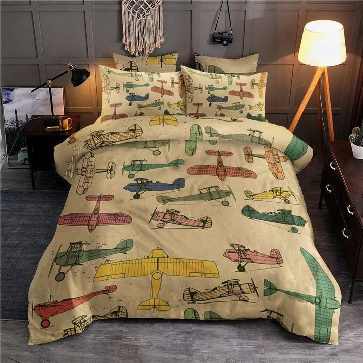 Colorful Airplane Cotton Bedding Sets