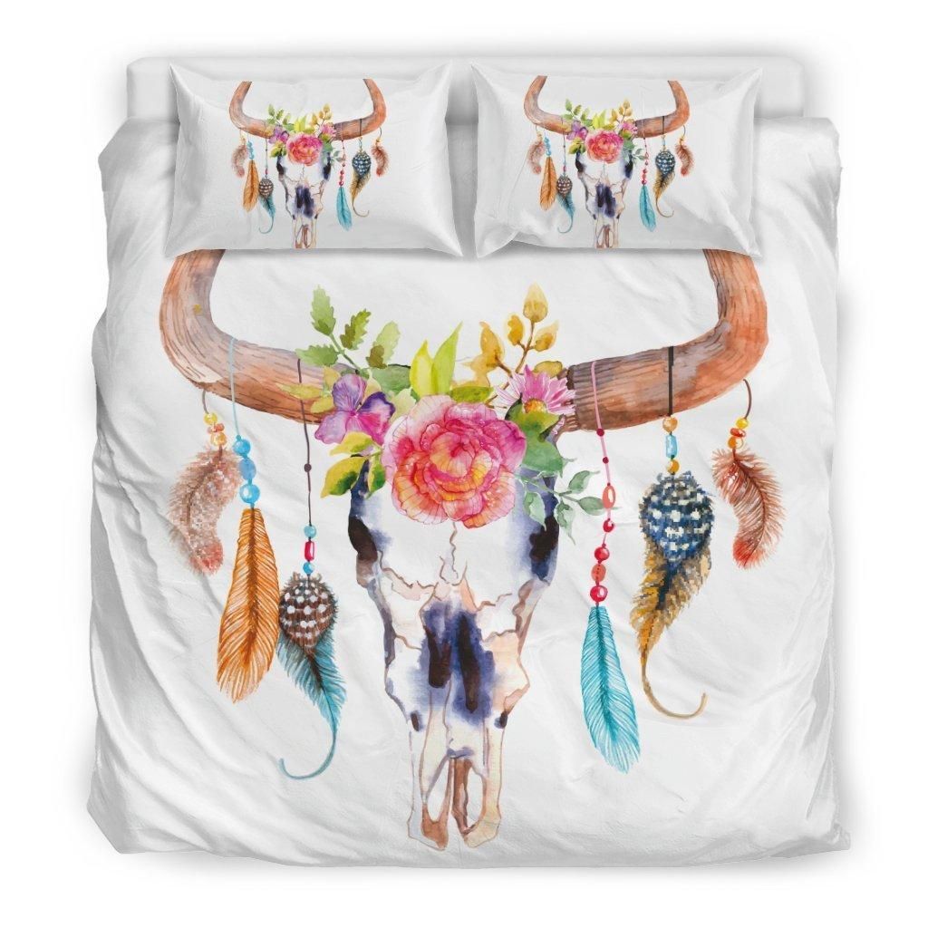 Cow Skull Flowers – Bedding Set