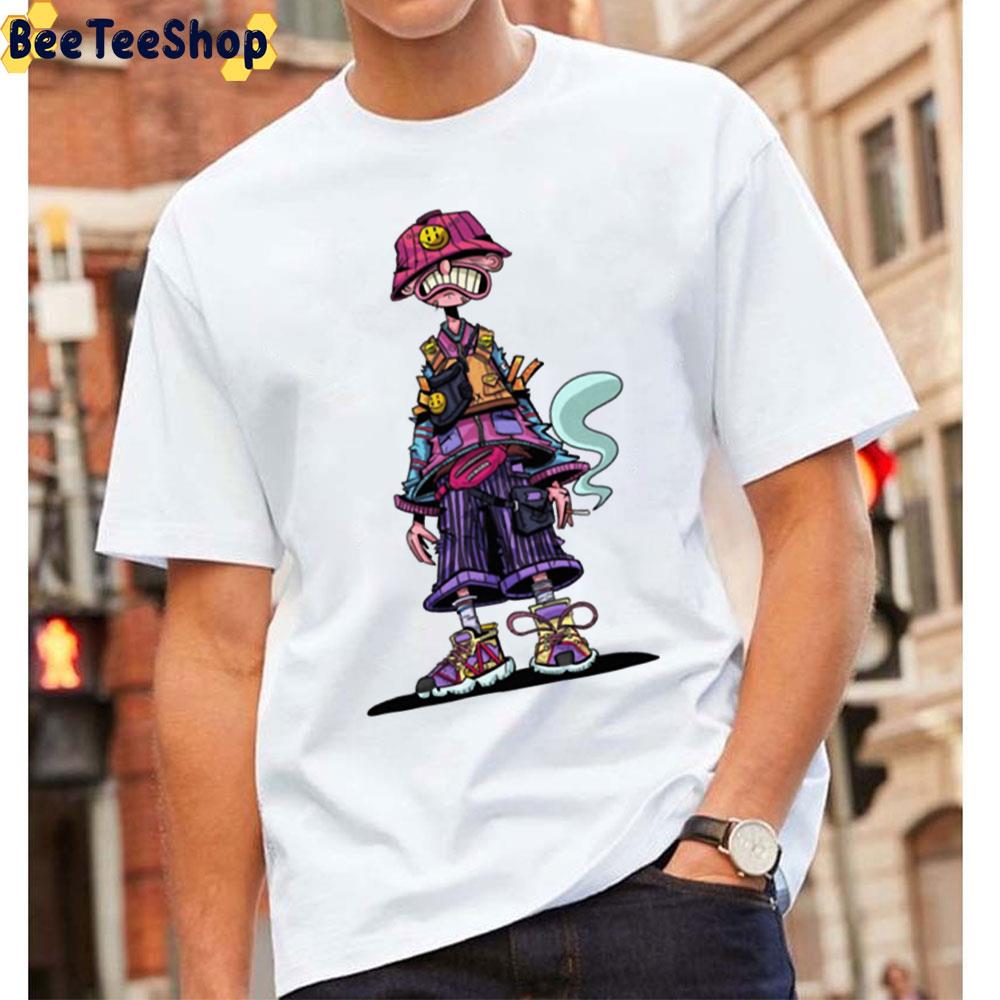 Crazy Character Smoking Art Unisex T-Shirt