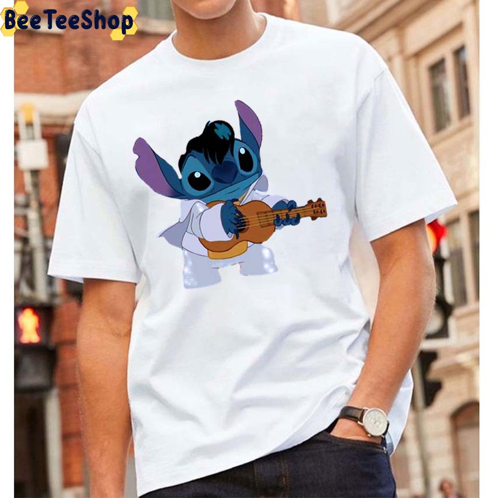 Cute Guitar And Stitch Elvis Unisex T-Shirt