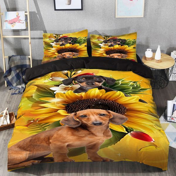 Dachshund Sunflower Cotton Bedding Sets