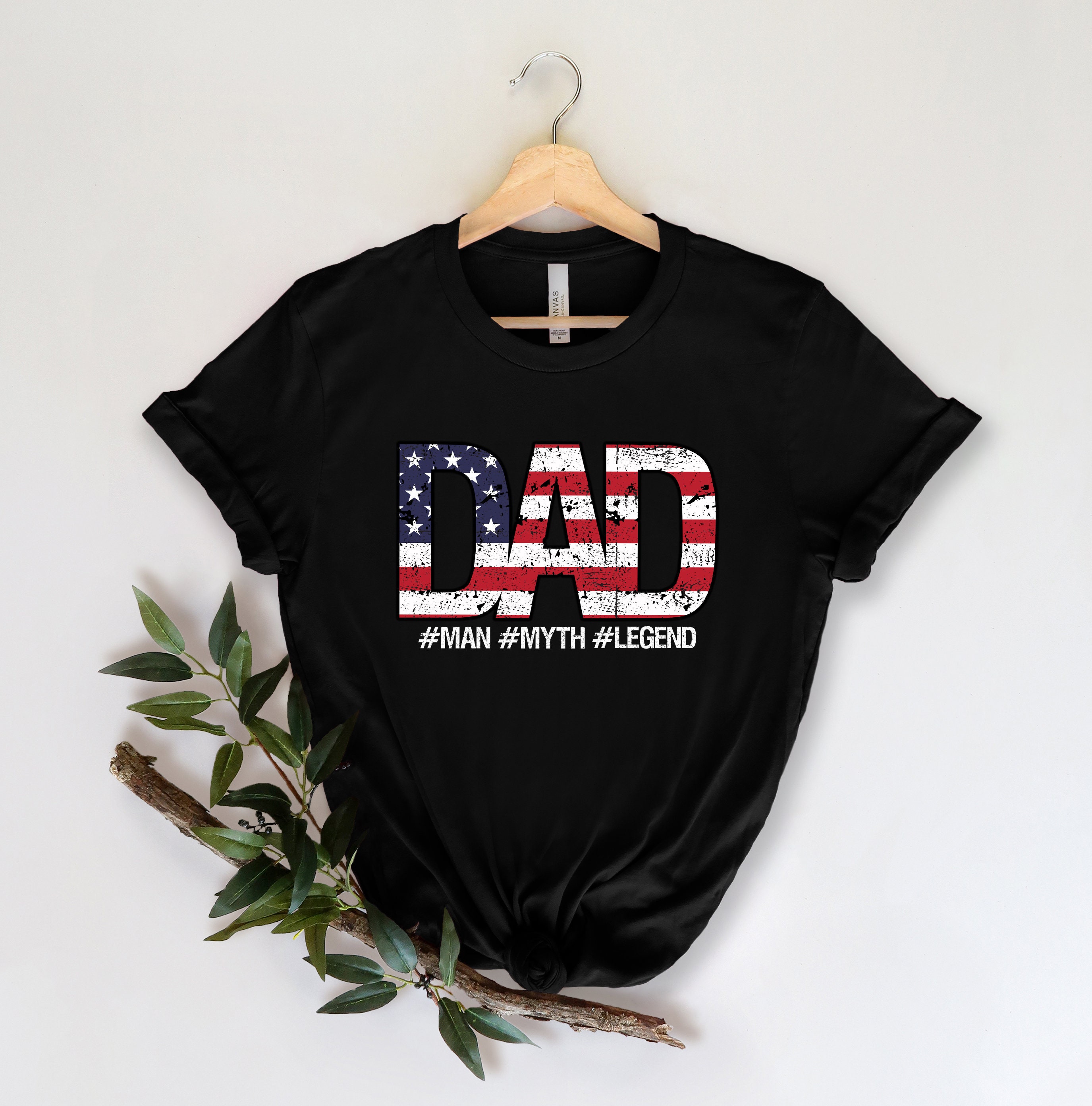 Dad Man Myth Legend American Flag Father’s Day Unisex T-Shirt