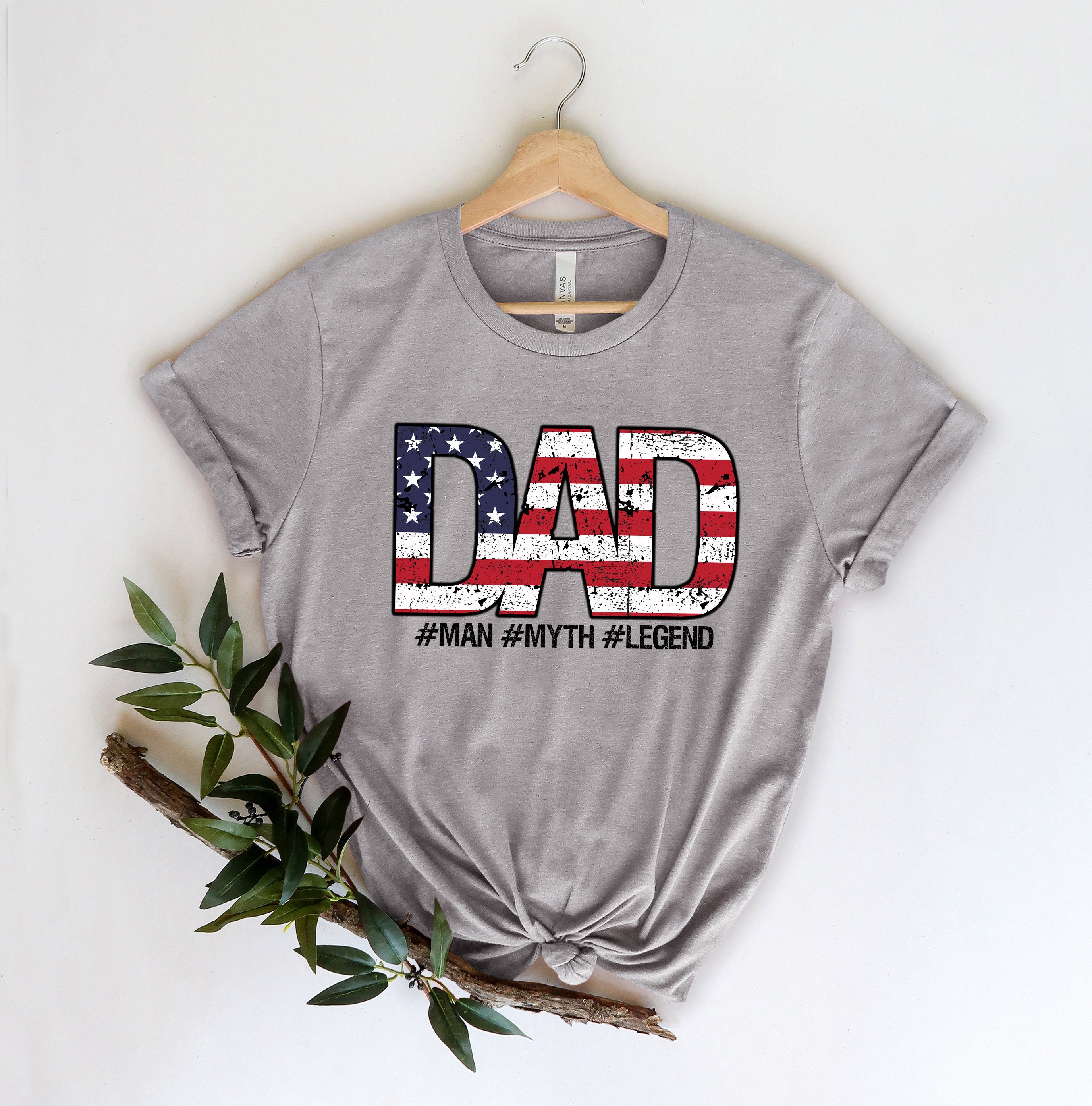 Dad Man Myth Legend American Flag Father’s Day Unisex T-Shirt