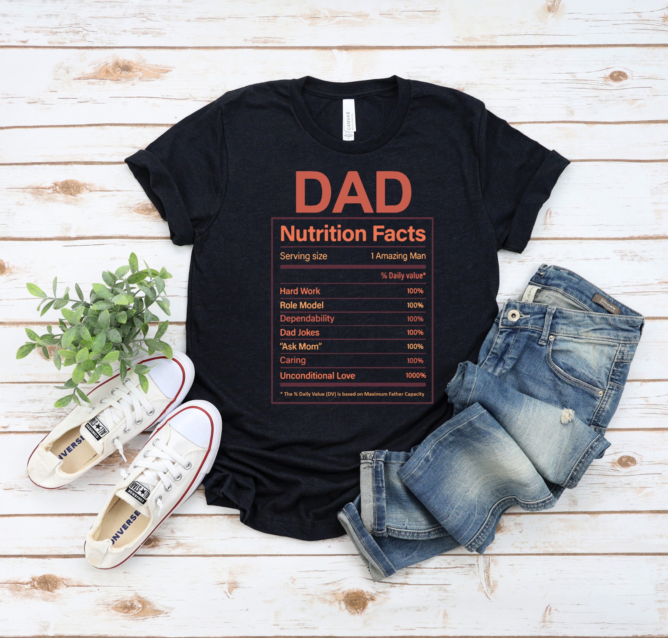 Dad Nutrition Facts Funny Jokes Father’s Day Unisex T-Shirt