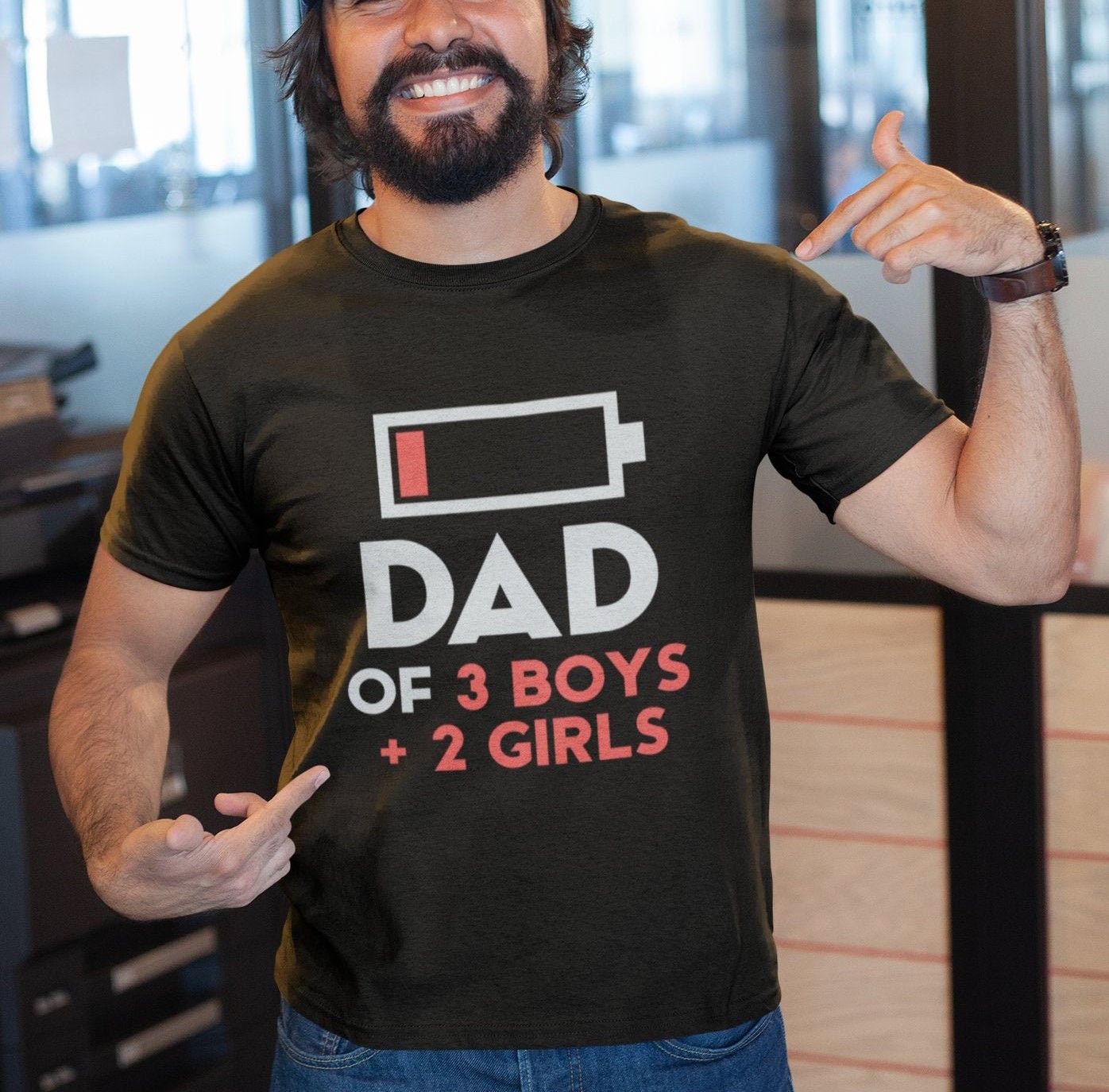 Dad Of 3 Boys 2 Girls Funny Father’s Day Unisex T-Shirt