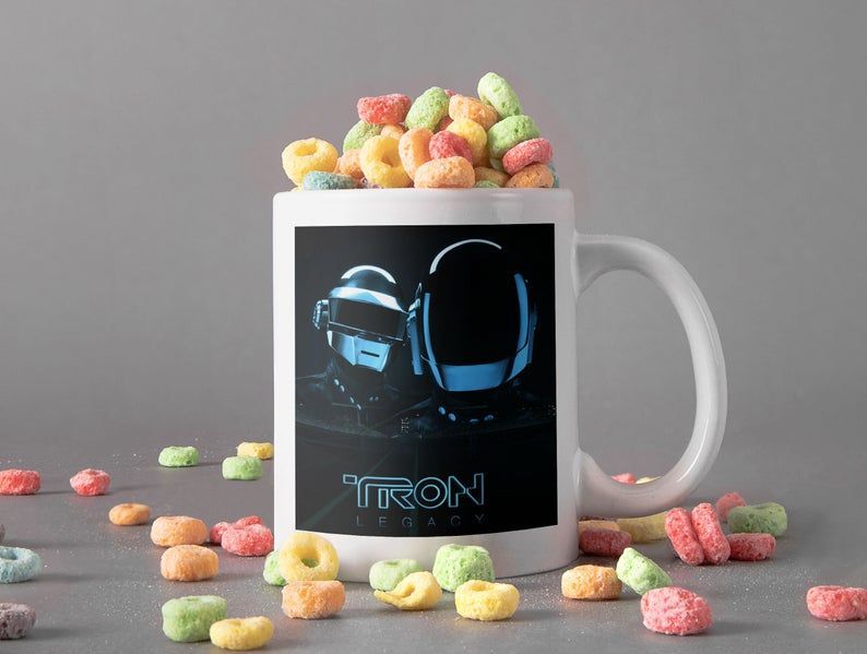 Daft Punk Tron Legacy Mug Daft Punk Band Mug French House Music Mug Guy Christo Mug Premium Sublime Ceramic Coffee Mug White