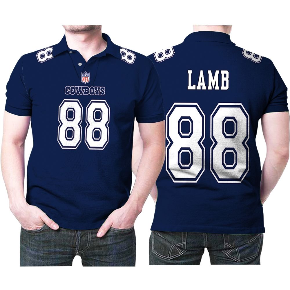 Dallas Cowboys Ceedee Lamb #88 Great Player Nfl American Football Game Navy 2019 Jersey Style Gift For Cowboys Fans Polo Shirt
