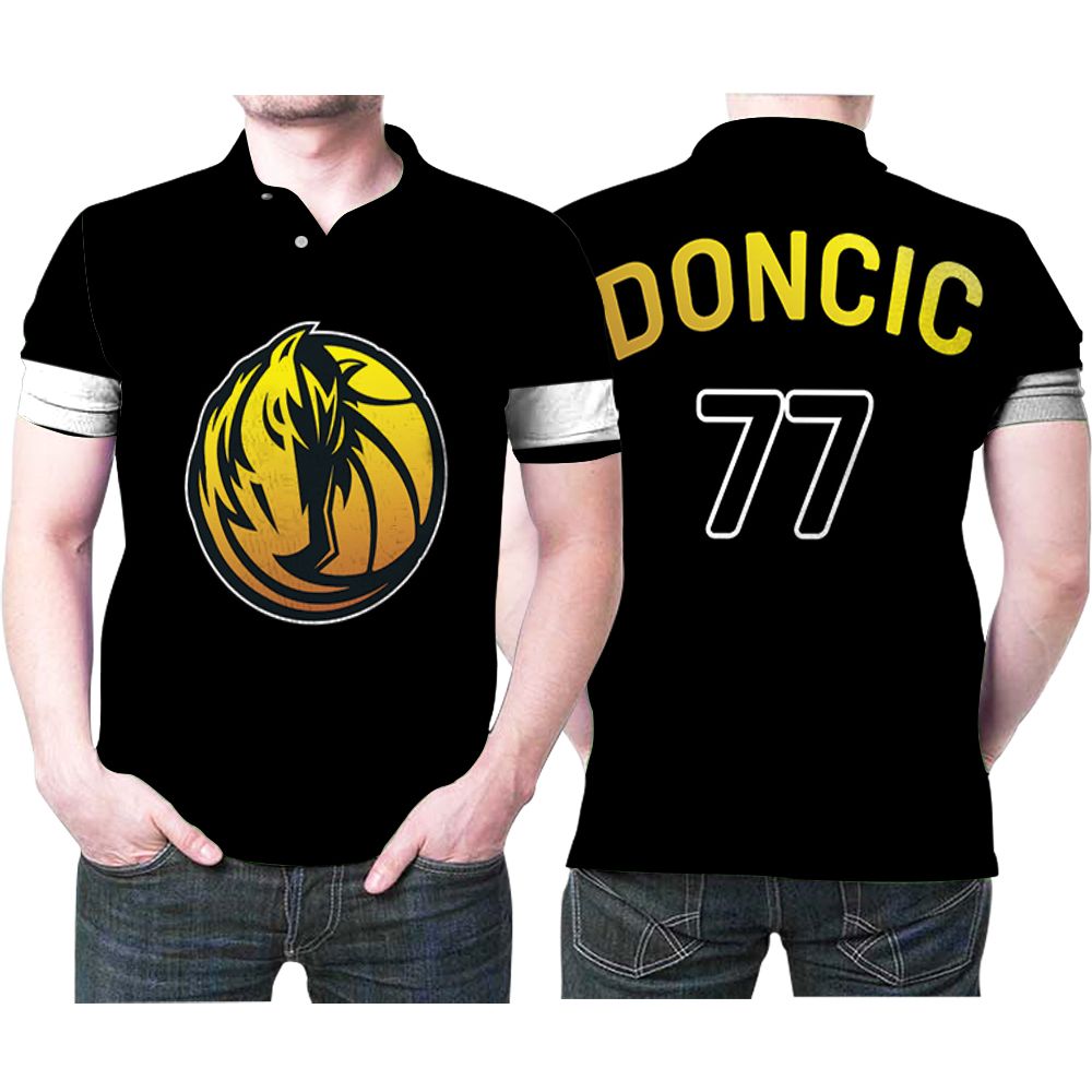 Dallas Mavericks Luka Doncic 77 Nba Basketball New Arrival Golden Edition White Jersey Style Gift For Mavericks Fans Polo Shirt