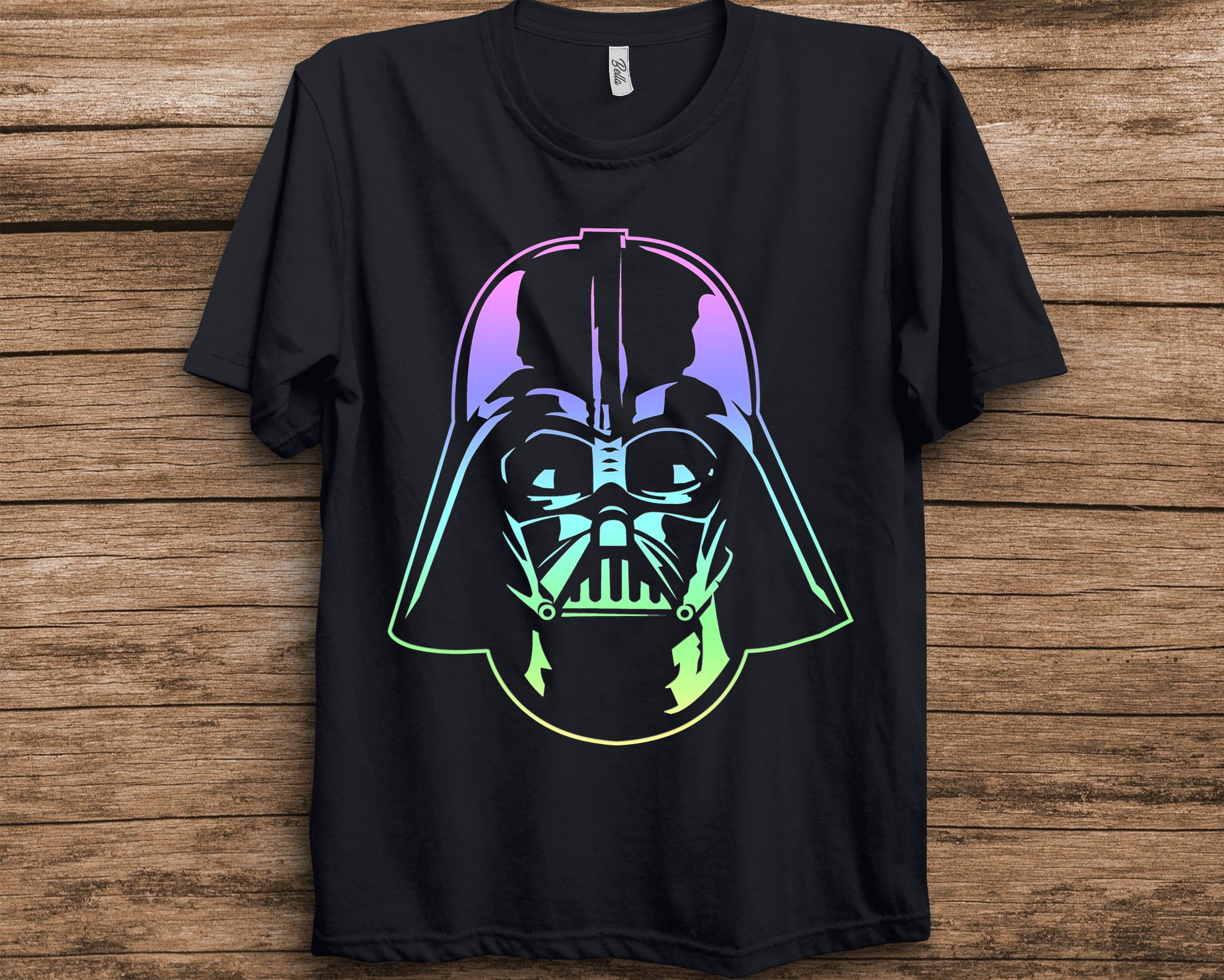 Darth Vader Head Neon Gradient Graphic Unisex T-Shirt