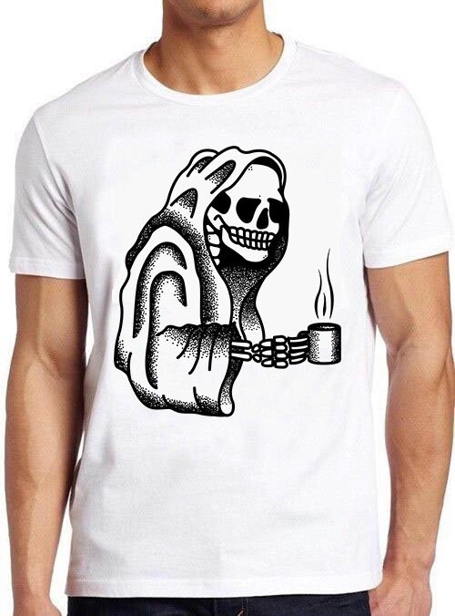 Death Drinking Coffee Unisex T-Shirt