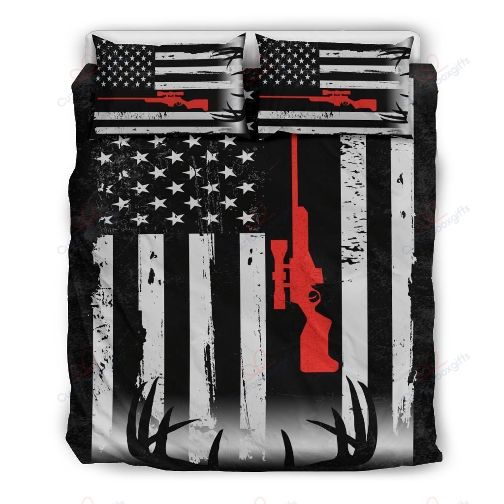 Deer Hunting American Flag Cotton Bedding Sets