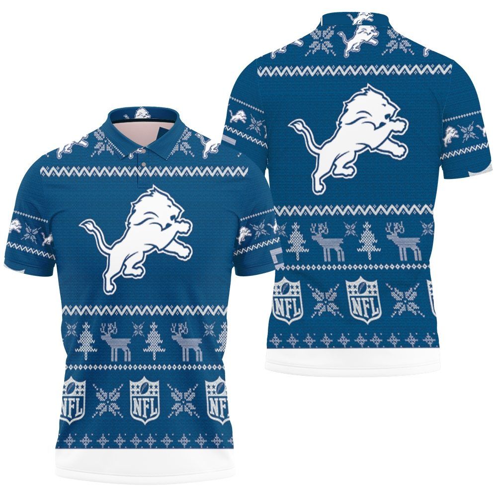 Detroit Lions Ugly Sweatshirt Christmas 3d Polo Shirt All Over Print Shirt 3d T-shirt