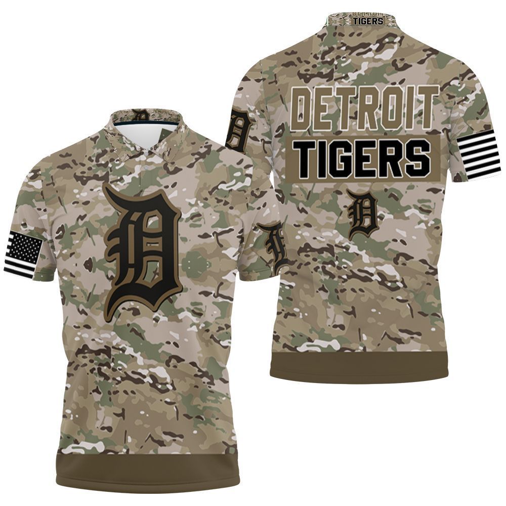 Detroit Tigers Camouflage Veteran 3d Polo Shirt Jersey All Over Print Shirt 3d T-shirt