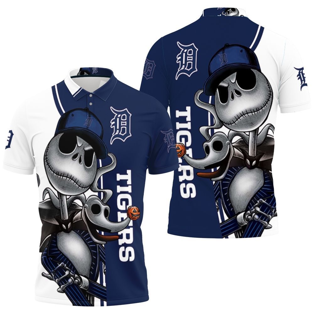 Detroit Tigers Jack Skellington And Zero Polo Shirt All Over Print Shirt 3d T-shirt