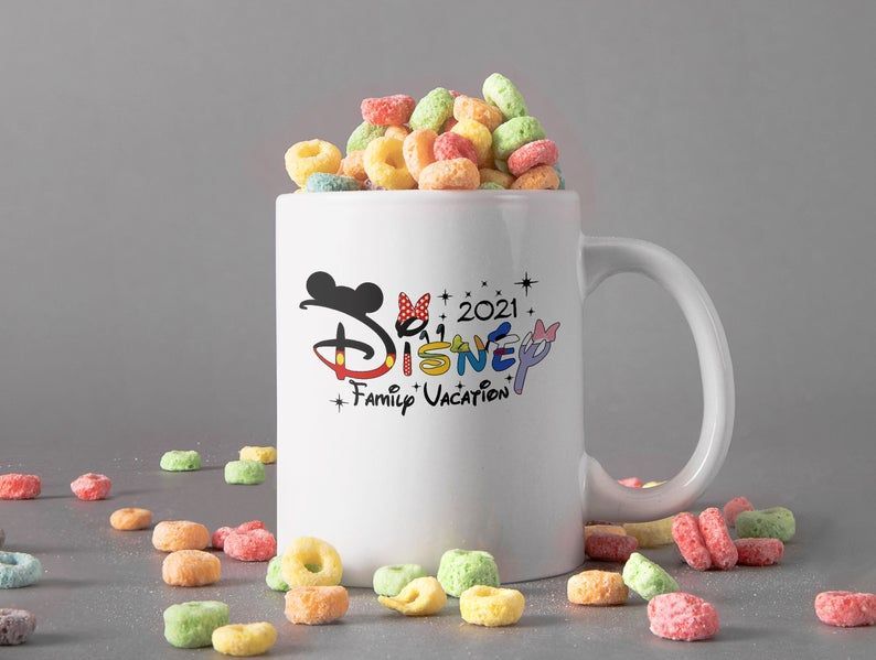 Disney 2021 Vacation Mug Disney Gang Mug Summer With Mickey Premium Sublime Ceramic Coffee Mug White