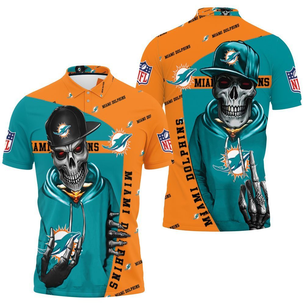 Dolphins Hip Hop Skull 3d Polo Shirt Jersey All Over Print Shirt 3d T-shirt