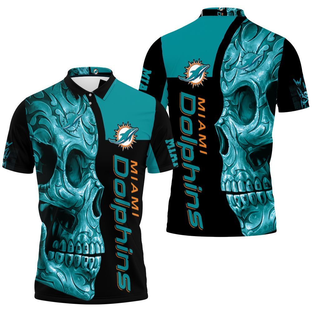 Dolphins Nfl Skull 3d Polo Shirt Jersey All Over Print Shirt 3d T-shirt